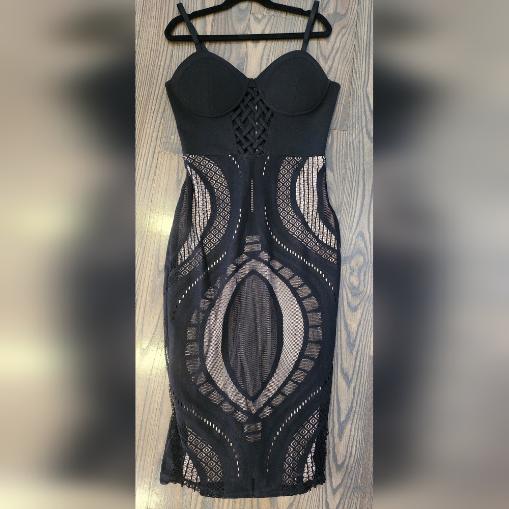 Entry Black Strappy Dress